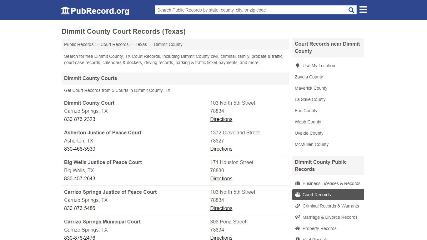 Free Dimmit County Court Records (Texas Court Records) - PubRecord.org